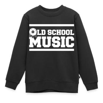 Musique old school - Sweat Premium enfant bio - noir - Devant - AI Model Kid Female (0cm)