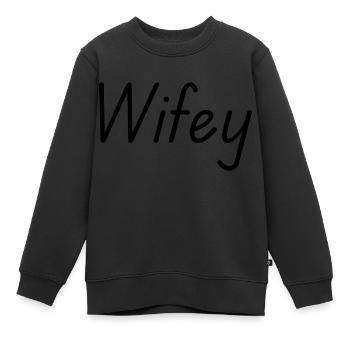 Ehefrau - Kinder Premium Organic Sweatshirt - Schwarz - Vorne - AI Model Kid Female (0cm)