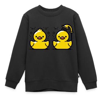 Quietscheenten Badeenten - Kinder Premium Organic Sweatshirt - Schwarz - Vorne - AI Model Kid Female (0cm)