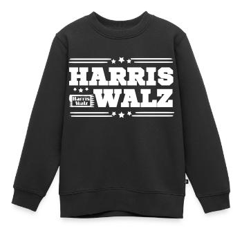 Harris Walz - Kinder Premium Organic Sweatshirt - Schwarz - Vorne - AI Model Kid Female (0cm)