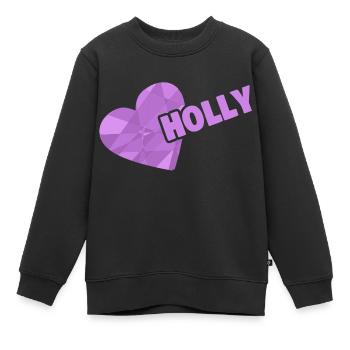 Geschenk für Holly - Kinder Premium Organic Sweatshirt - Schwarz - Vorne - AI Model Kid Female (0cm)