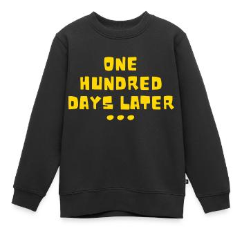 Hundert Tage später 100 Tage Schule - Kinder Premium Organic Sweatshirt - Schwarz - Vorne - AI Model Kid Female (0cm)