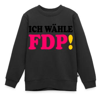 Ich wähle fdp - Kinder Premium Organic Sweatshirt - Schwarz - Vorne - AI Model Kid Female (0cm)