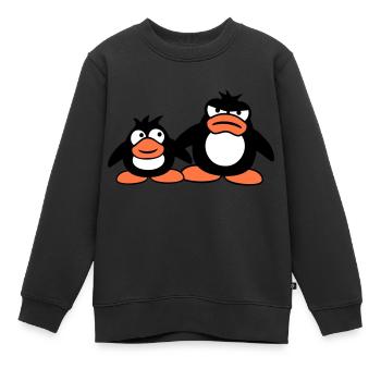 Pinguin zwei Freunde 2 Team großer Bruder wütend - Kinder Premium Organic Sweatshirt - Schwarz - Vorne - AI Model Kid Female (0cm)