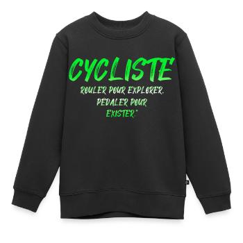 CYCLISTE vélo vélos pédaler pour exister - Sweat Premium enfant bio - noir - Devant - AI Model Kid Female (0cm)