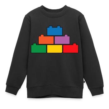 Brick Builder Toys Blocks Clamping Blocks Bricks - Kids Premium Organic Sweatshirt - black - Front - AI Model Kid Female (0cm)