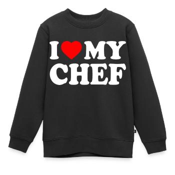 I love my chef - Kinder Premium Organic Sweatshirt - Schwarz - Vorne - AI Model Kid Female (0cm)