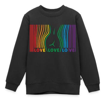 LOVE LOVE LOVE - Kinder Premium Organic Sweatshirt - Schwarz - Vorne - AI Model Kid Female (0cm)