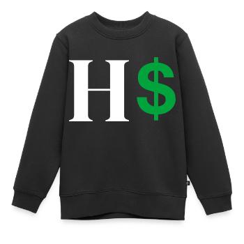 Buchstabe h Dollar - Kinder Premium Organic Sweatshirt - Schwarz - Vorne - AI Model Kid Female (0cm)