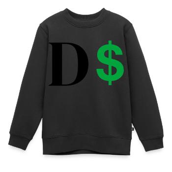 Dollar-Buchstabe - Kinder Premium Organic Sweatshirt - Schwarz - Vorne - AI Model Kid Female (0cm)