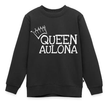 Vorname Aulona - Kinder Premium Organic Sweatshirt - Schwarz - Vorne - AI Model Kid Female (0cm)