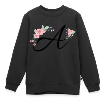 Brief an Blumen - Kinder Premium Organic Sweatshirt - Schwarz - Vorne - AI Model Kid Female (0cm)