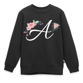 Brief an Blumen - Kinder Premium Organic Sweatshirt - Schwarz - Vorne - AI Model Kid Female (0cm)