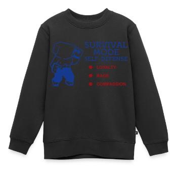 Mode Survie Autodéfense - Sweat Premium enfant bio - noir - Devant - AI Model Kid Female (0cm)