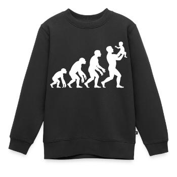 Evolution vom Affen zum Vater - Kinder Premium Organic Sweatshirt - Schwarz - Vorne - AI Model Kid Female (0cm)