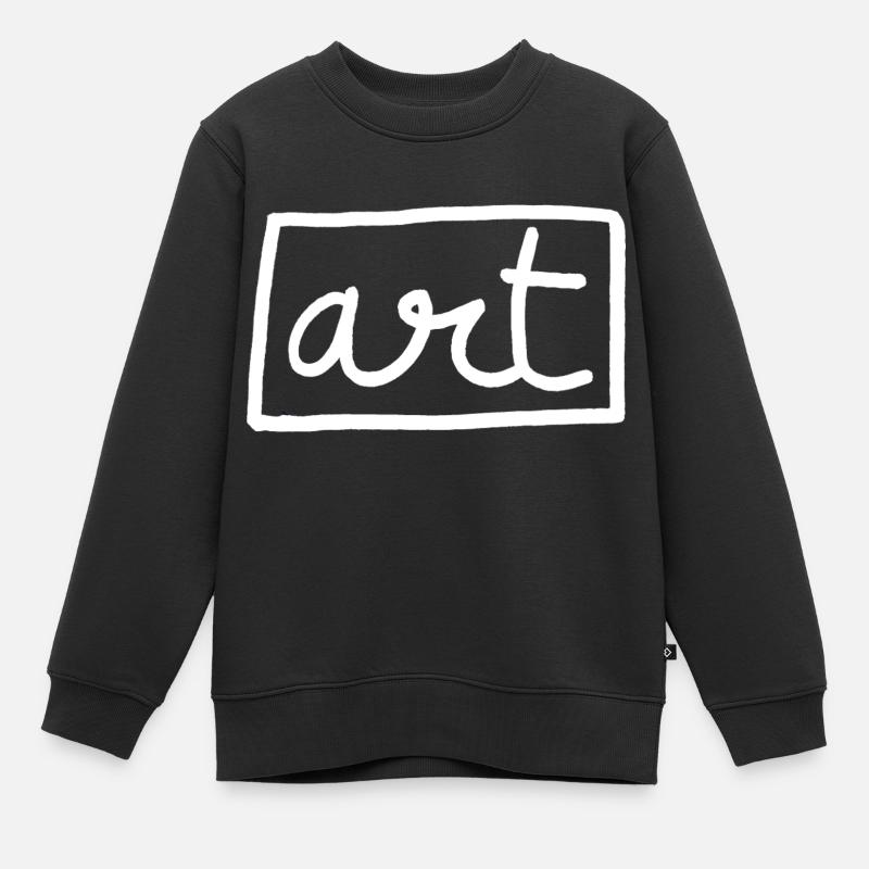 ART WHITE LOGO #2 - Sweat Premium enfant bio - noir