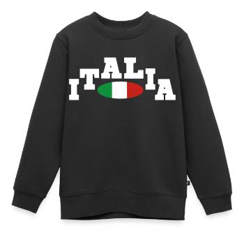 Drapeau italien de l’Italie - Sweat Premium enfant bio - noir - Devant - AI Model Kid Female (0cm)