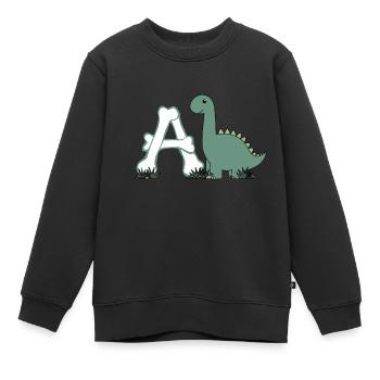 Buchstabe A - Kinder Premium Organic Sweatshirt - Schwarz - Vorne - AI Model Kid Female (0cm)