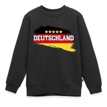 Allemagne 5 étoiles - Sweat Premium enfant bio - noir - Devant - AI Model Kid Female (0cm)