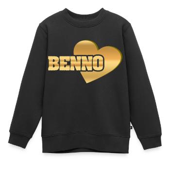 Benno als Gold - Kinder Premium Organic Sweatshirt - Schwarz - Vorne - AI Model Kid Female (0cm)