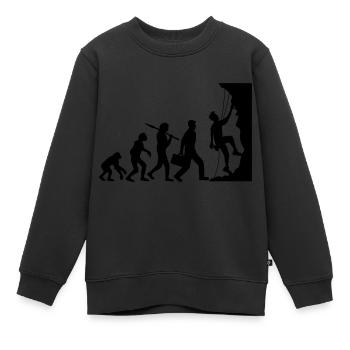 évolution évolution née raide paroi monte - Sweat Premium enfant bio - noir - Devant - AI Model Kid Female (0cm)