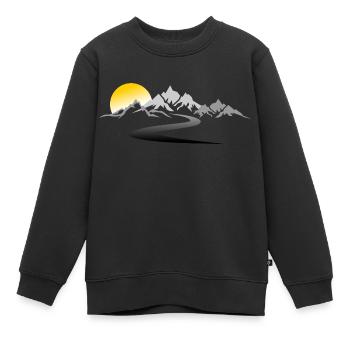 Reise - Berge Straße - Kinder Premium Organic Sweatshirt - Schwarz - Vorne - AI Model Kid Female (0cm)