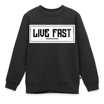 Live Fast Schriftzug - Kinder Premium Organic Sweatshirt - Schwarz - Vorne - AI Model Kid Female (0cm)
