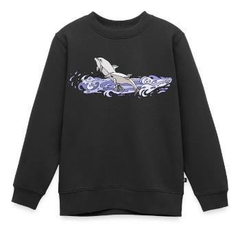 Delphine - Kinder Premium Organic Sweatshirt - Schwarz - Vorne - AI Model Kid Female (0cm)