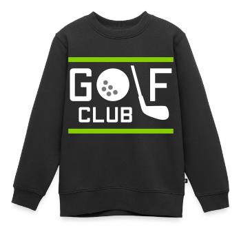 Club de golf (balle de golf o, club de golf comme l) - Sweat Premium enfant bio - noir - Devant - AI Model Kid Female (0cm)