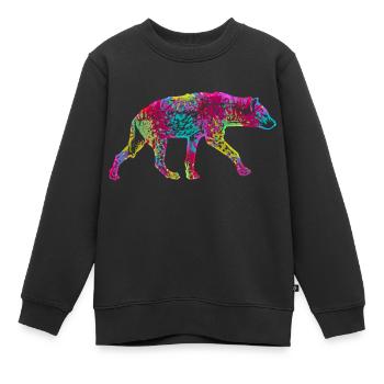 Bunte Hyäne - Kinder Premium Organic Sweatshirt - Schwarz - Vorne - AI Model Kid Female (0cm)