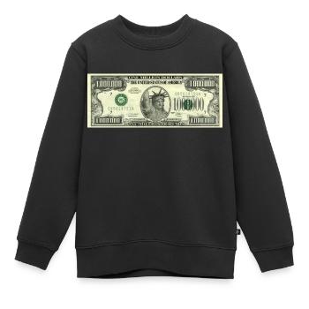 1 million de dollars - Sweat Premium enfant bio - noir - Devant - AI Model Kid Female (0cm)