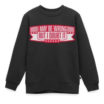 Je peux me tromper - Sweat Premium enfant bio - noir - Devant - AI Model Kid Female (0cm)