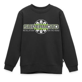 SUPER MOTO Monkey Moto Cercle - Sweat Premium enfant bio - noir - Devant - AI Model Kid Female (0cm)