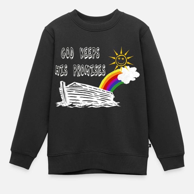 Gott hält sein Versprechen, Bibel, Arche Noah - Kinder Premium Organic Sweatshirt - Schwarz