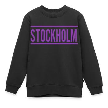 Stockholm - Sweat Premium enfant bio - noir - Devant - AI Model Kid Female (0cm)