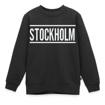 Stockholm - Sweat Premium enfant bio - noir - Devant - AI Model Kid Female (0cm)