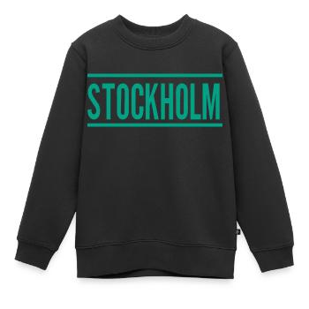 Stockholm - Sweat Premium enfant bio - noir - Devant - AI Model Kid Female (0cm)