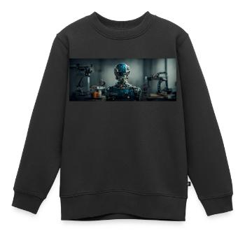 Roboter - Kinder Premium Organic Sweatshirt - Schwarz - Vorne - AI Model Kid Female (0cm)