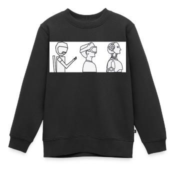 Handy VR Cyborg - Kinder Premium Organic Sweatshirt - Schwarz - Vorne - AI Model Kid Female (0cm)