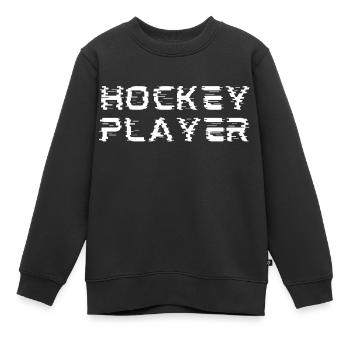 Hockeyspieler originelle Geschenkidee - Kinder Premium Organic Sweatshirt - Schwarz - Vorne - AI Model Kid Female (0cm)