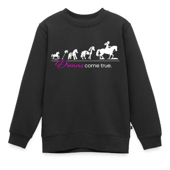 Évolution du rêve du cheval - Sweat Premium enfant bio - noir - Devant - AI Model Kid Female (0cm)
