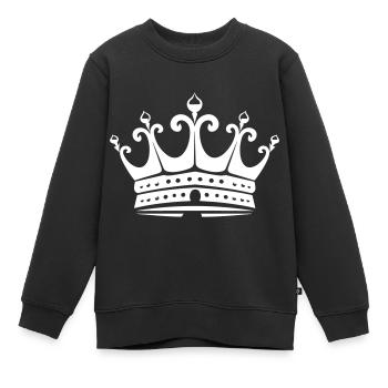 Symbole de la couronne royale - Sweat Premium enfant bio - noir - Devant - AI Model Kid Female (0cm)