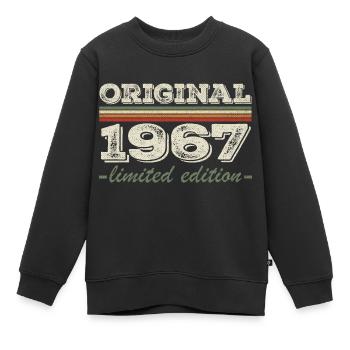 Légende depuis 1967 Né en 1967 Anniversaire 1967 - Sweat Premium enfant bio - noir - Devant - AI Model Kid Female (0cm)