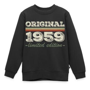 Légende depuis 1959 Né en 1959 Anniversaire 1959 - Sweat Premium enfant bio - noir - Devant - AI Model Kid Female (0cm)