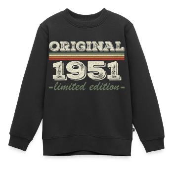 Légende depuis 1951 Né en 1951 Anniversaire 1951 - Sweat Premium enfant bio - noir - Devant - AI Model Kid Female (0cm)