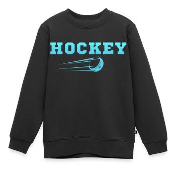 Eishockey originelle Geschenkidee - Kinder Premium Organic Sweatshirt - Schwarz - Vorne - AI Model Kid Female (0cm)