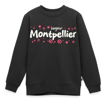 Frankreich Montpellier - Kinder Premium Organic Sweatshirt - Schwarz - Vorne - AI Model Kid Female (0cm)