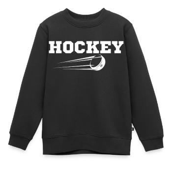 Hockey originelle Geschenkidee - Kinder Premium Organic Sweatshirt - Schwarz - Vorne - AI Model Kid Female (0cm)