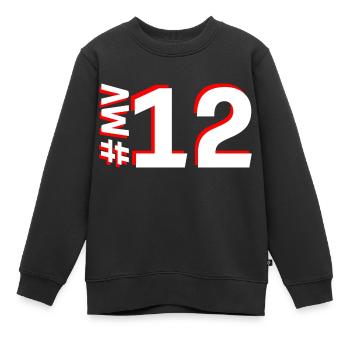 MV12-KARTON - Kinder Premium Organic Sweatshirt - Schwarz - Vorne - AI Model Kid Female (0cm)