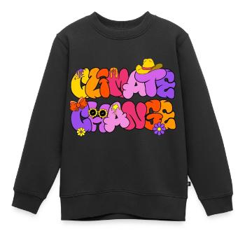 Climate Change, Climate Change - Kids Premium Organic Sweatshirt - black - Front - AI Model Kid Female (0cm)